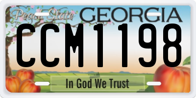 GA license plate CCM1198
