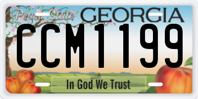 GA license plate CCM1199