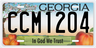 GA license plate CCM1204