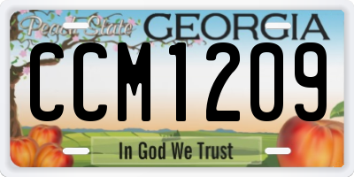 GA license plate CCM1209