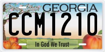 GA license plate CCM1210