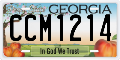 GA license plate CCM1214