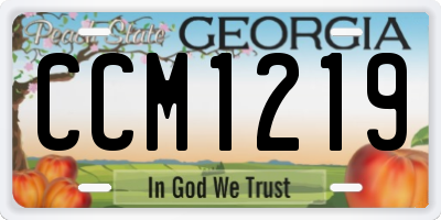 GA license plate CCM1219