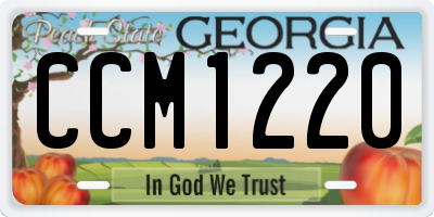 GA license plate CCM1220