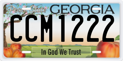 GA license plate CCM1222