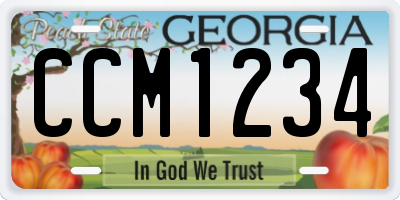 GA license plate CCM1234