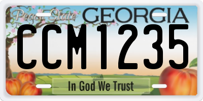 GA license plate CCM1235