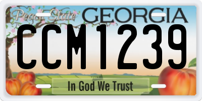 GA license plate CCM1239