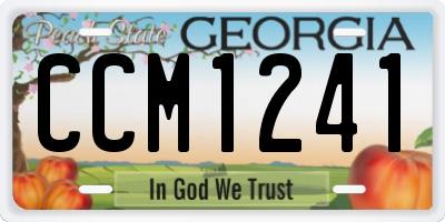 GA license plate CCM1241