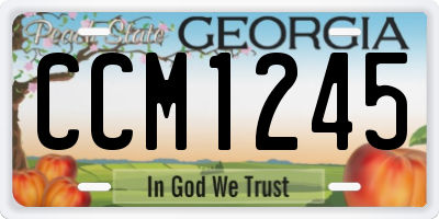GA license plate CCM1245