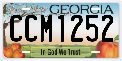 GA license plate CCM1252
