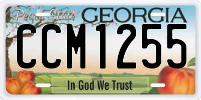 GA license plate CCM1255