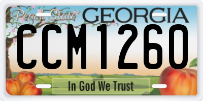 GA license plate CCM1260