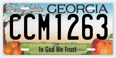 GA license plate CCM1263