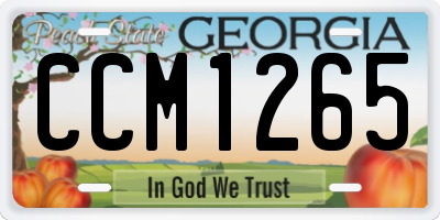 GA license plate CCM1265