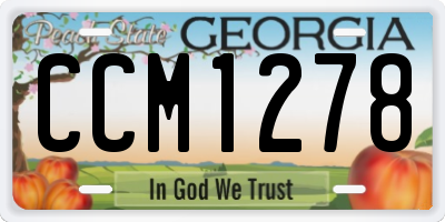GA license plate CCM1278