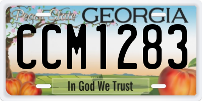 GA license plate CCM1283