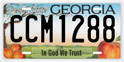 GA license plate CCM1288