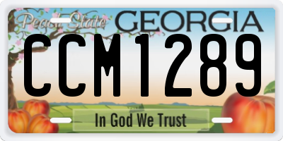 GA license plate CCM1289