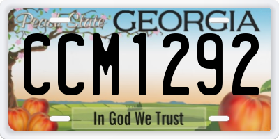 GA license plate CCM1292