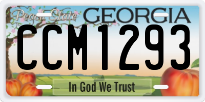 GA license plate CCM1293