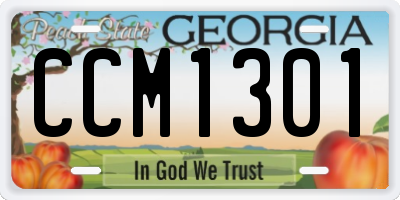 GA license plate CCM1301
