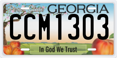 GA license plate CCM1303