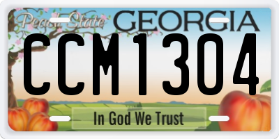 GA license plate CCM1304