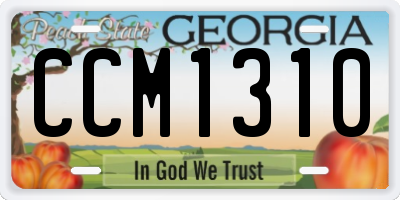 GA license plate CCM1310