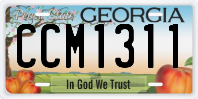 GA license plate CCM1311