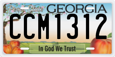 GA license plate CCM1312