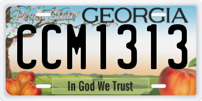GA license plate CCM1313