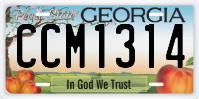 GA license plate CCM1314
