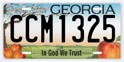 GA license plate CCM1325
