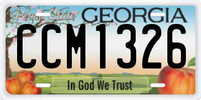 GA license plate CCM1326