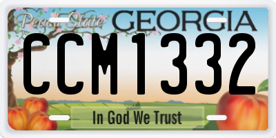 GA license plate CCM1332