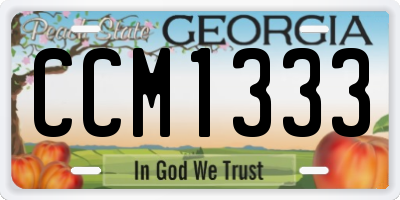 GA license plate CCM1333