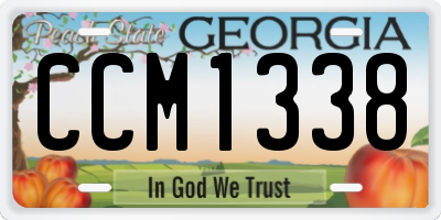 GA license plate CCM1338