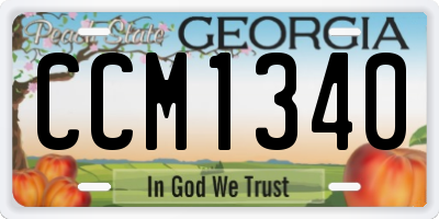 GA license plate CCM1340