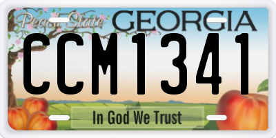 GA license plate CCM1341