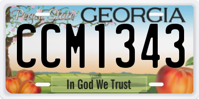 GA license plate CCM1343