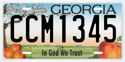 GA license plate CCM1345