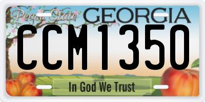 GA license plate CCM1350