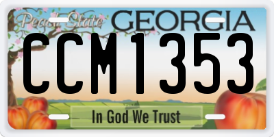 GA license plate CCM1353