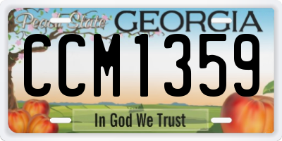 GA license plate CCM1359