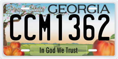 GA license plate CCM1362