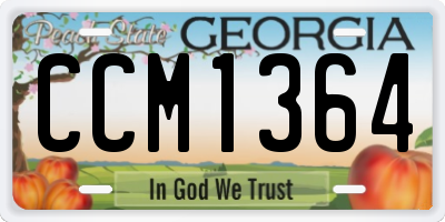GA license plate CCM1364