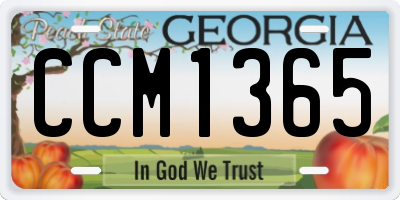 GA license plate CCM1365