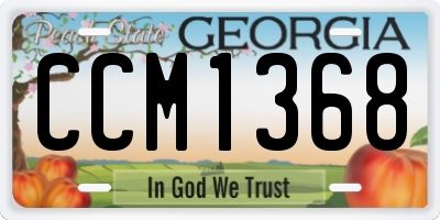 GA license plate CCM1368