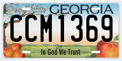 GA license plate CCM1369